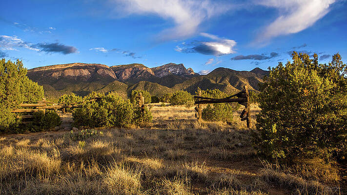 Sky Wall Art featuring the photograph Sandia Foothills In Golden Light by Howard Holley