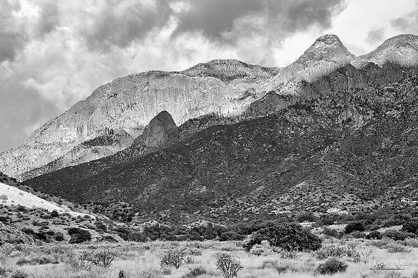 Nature Wall Art featuring the photograph Sandia Mountains In Black And White by Howard Holley