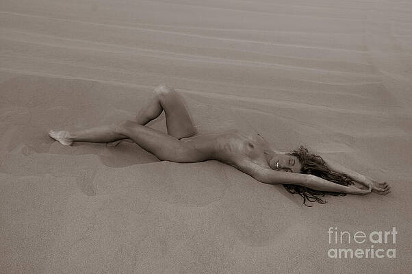 Wall Art featuring the photograph Sandy Dune Nude 1212 - SurXposed - Algodones Imperial Sandy Dune Fine Art Nude by SurXposed - Amyn Nasser Photographer