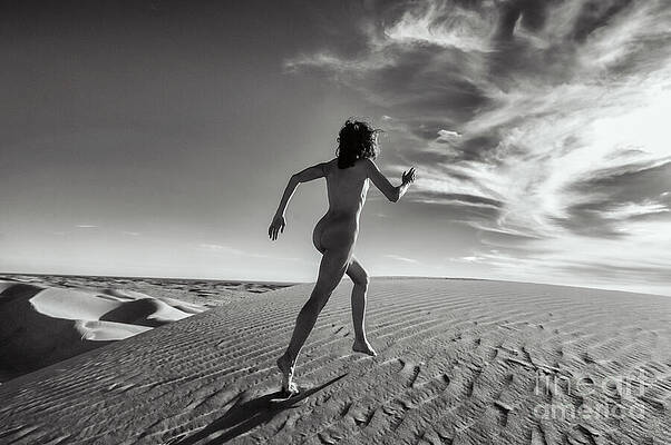 Wall Art featuring the photograph Sandy Dune Nude - The Dash by SurXposed - Amyn Nasser
