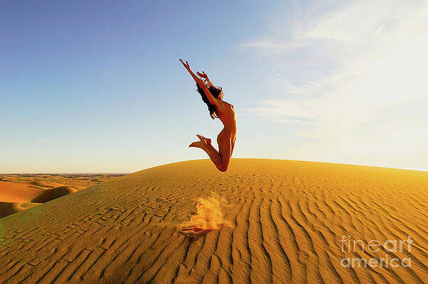 Wall Art featuring the photograph Sandy Nude Jump Surxposed by Amyn Nasser
