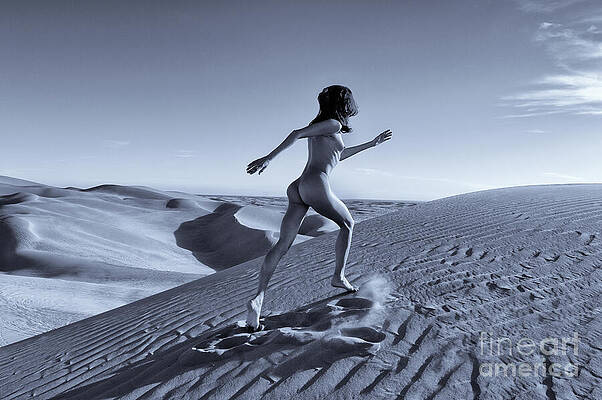 Wall Art featuring the photograph Sandy Dune Nude - The Run - Southern California Landscapes by SurXposed - Amyn Nasser Photographer