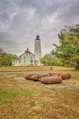 Wall Art featuring the photograph Sandy Hook Lighthouse by Penny Polakoff