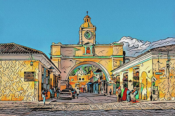Wall Art featuring the photograph Santa Catalina Arch Antigua, Guatemala by Tatiana Travelways