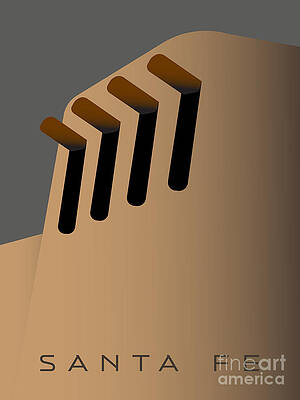 Santa Fe Digital Art - Santa Fe 4 Vigas Grey by Sam Brennan