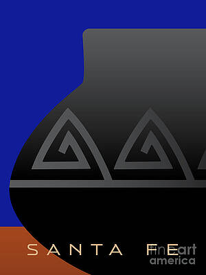 Santa Fe Digital Art - Santa Fe Black Pot by Sam Brennan