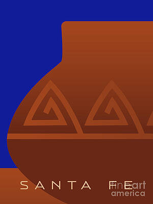 Santa Fe Digital Art - Santa Fe Red Pot by Sam Brennan