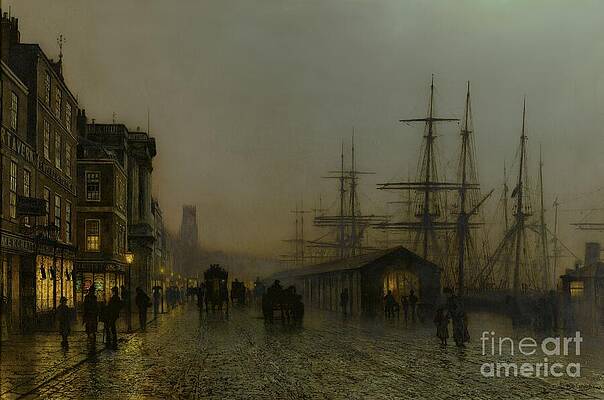 Wall Art featuring the painting Saturday Night, On The Clyde At Glasgow by Antonios Valamontes