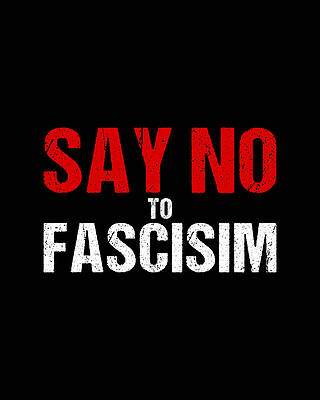 No Wall Art featuring the digital art Say No To Fascism by Flippin Sweet Gear