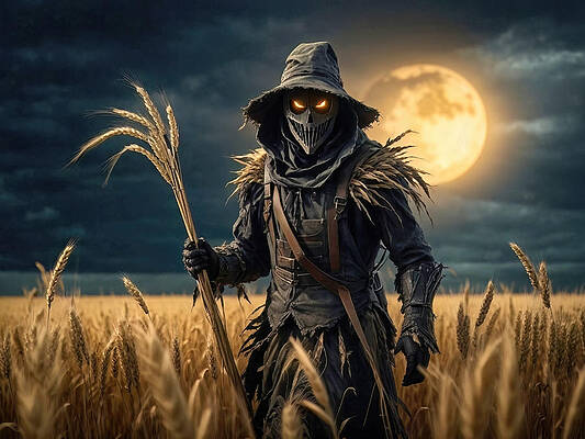 Wall Art featuring the digital art Scarecrow by Grant Glendinning