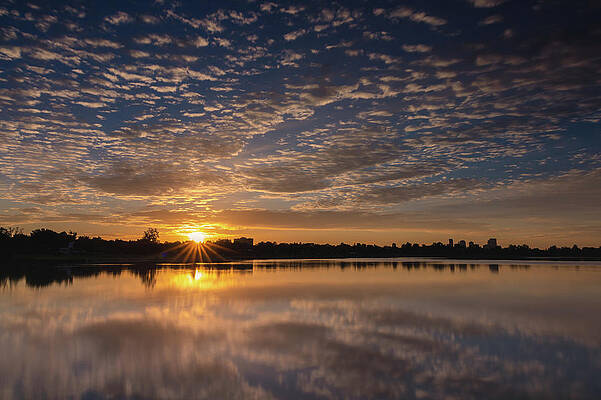 Reflection Wall Art featuring the photograph Scattered Clouds by Kevin Schwalbe