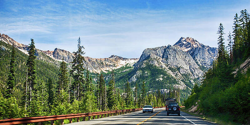 Scenic Drive through Mountain Range Wall Art