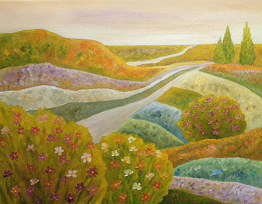 Wall Art featuring the painting Scent Of Sunset by Angeles M Pomata