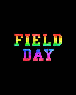 School Wall Art featuring the digital art School Field Day Rainbow Jersey by Flippin Sweet Gear