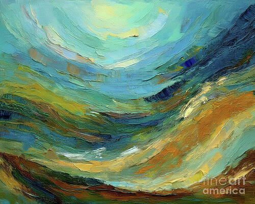 Abstract Wall Art featuring the ai art Sea And Shore by Macro Abundance