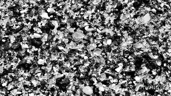 Wall Art featuring the photograph Sea Glass Melodrama In Black And White by Debra Banks
