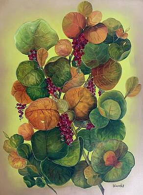 Wall Art featuring the painting Sea Grapes by Barbara Landry