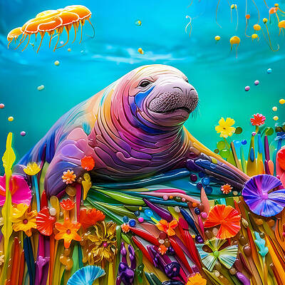 Digital Art - Sea Puppy Paradi by Paul Charles