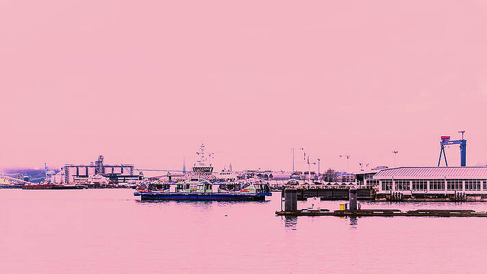 Pastel Harbor Scene Photograph