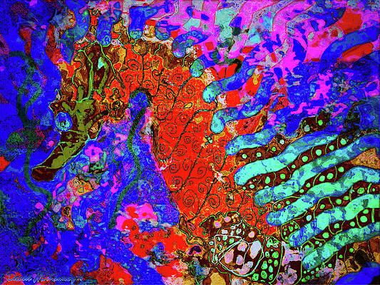 Wall Art featuring the digital art Seahorse by David McKinney