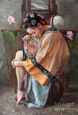 Emotional Wall Art featuring the painting Searching A Dream by Mingyue Wang