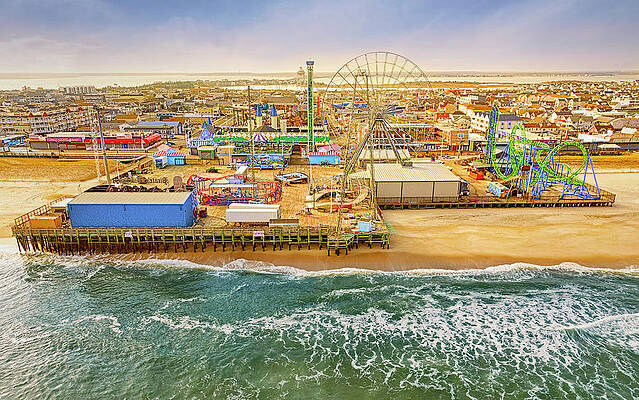 Seaside Casino Pier Aerial Print