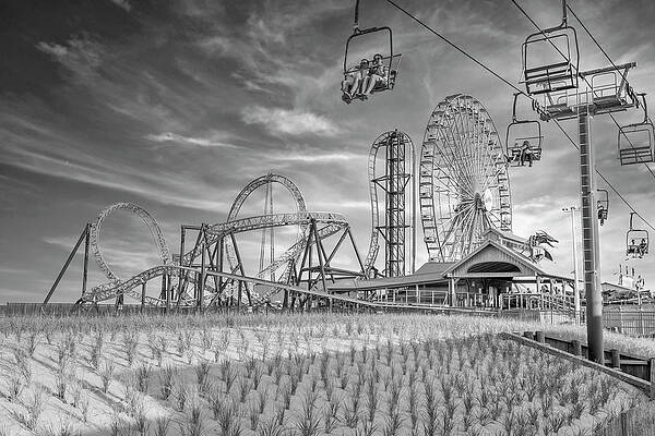 Seaside Casino Pier Bw Print