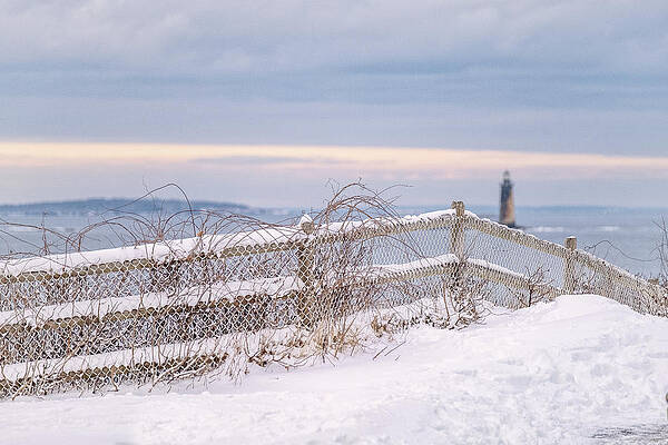 Maine Wall Art featuring the photograph Seaside Fences by Jeff Sinon