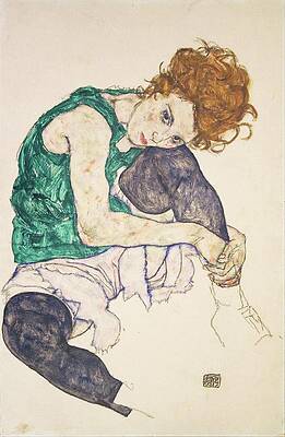 Seated Woman with Intense Expression Wall Art