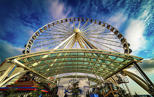 Seattle Wall Art featuring the photograph Seattle Great Wheel by Tommy Farnsworth