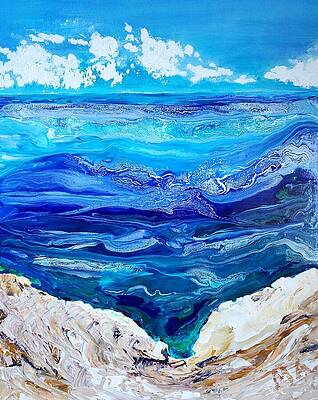 Textured Wall Art featuring the painting Seaview Santorini by Madeleine Arnett