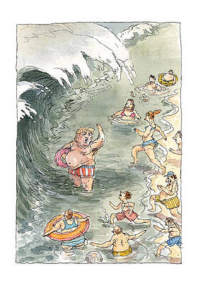 Swim Painting - Second Wave by John Cuneo