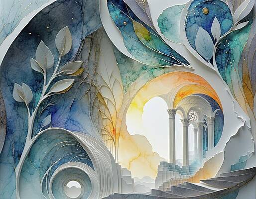 Gold Wall Art featuring the digital art Secret History by Eris And AI