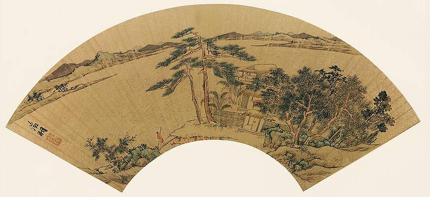 Wall Art featuring the painting Sector No2 by Wen Zhengming