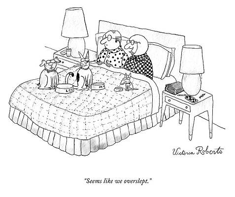 Food Drawing - Seems Like We Overslept by Victoria Roberts