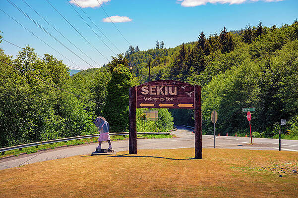 Wall Art featuring the photograph Sekiu Welcomes You Sign In Washington State by Miroslav Liska