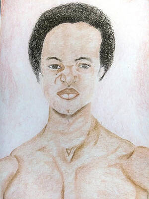 Wall Art featuring the drawing Self Portrait by Donald C-Note Hooker