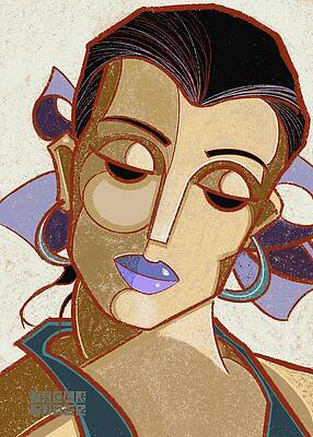 Big Wall Art featuring the painting Senora by Oscar Ortiz