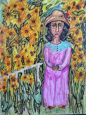 Woman in a Field of Flowers Wall Art