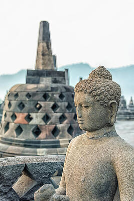 Serene Buddha at Borobudur Photograph