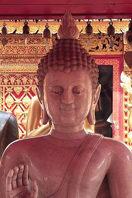 Serene Wall Art featuring the photograph Serene Buddha, Temple Tranquility In Chiang Mai, Thailand by Travel Essayist