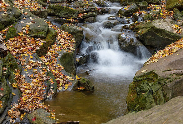 Serene Autumn Waterfall Photograph
