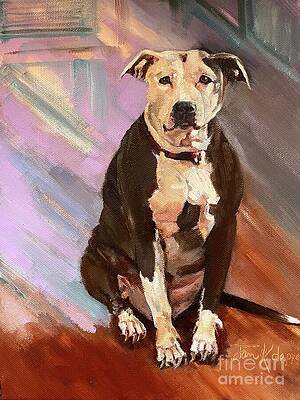 Serene Dog in Sunlit Room Painting