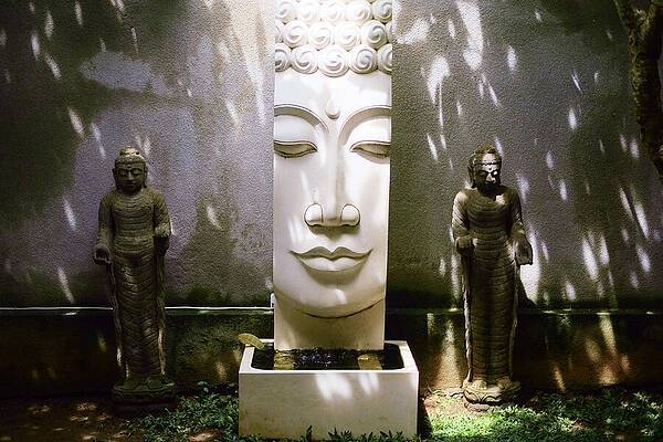 Serene Wall Art featuring the photograph Serene Illumination Buddha And Bodhisattvas by Travel Essayist