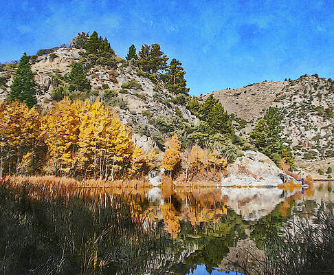 Serene Mountain Lake in Fall Photograph