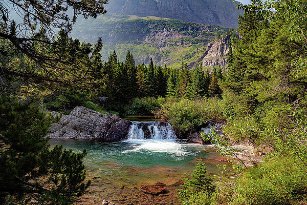 Serene Mountain Waterfall Wall Art