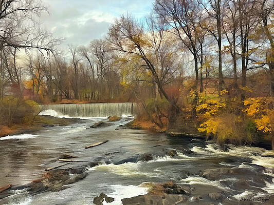 Serene River with Autumn Trees Photograph