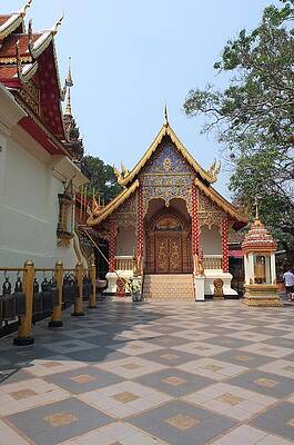 Serene Wall Art featuring the photograph Serene Temple Stroll In Chiang Mai, Thailand by Travel Essayist
