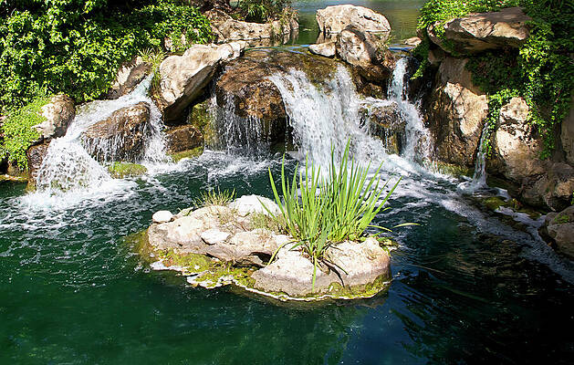 Serene Waterfall and Rock Pool Photograph