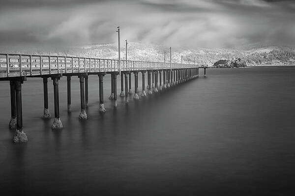 Moody Wall Art featuring the photograph Serenity At The Crescent City Pier - Del Norte County CA by Mike Lee